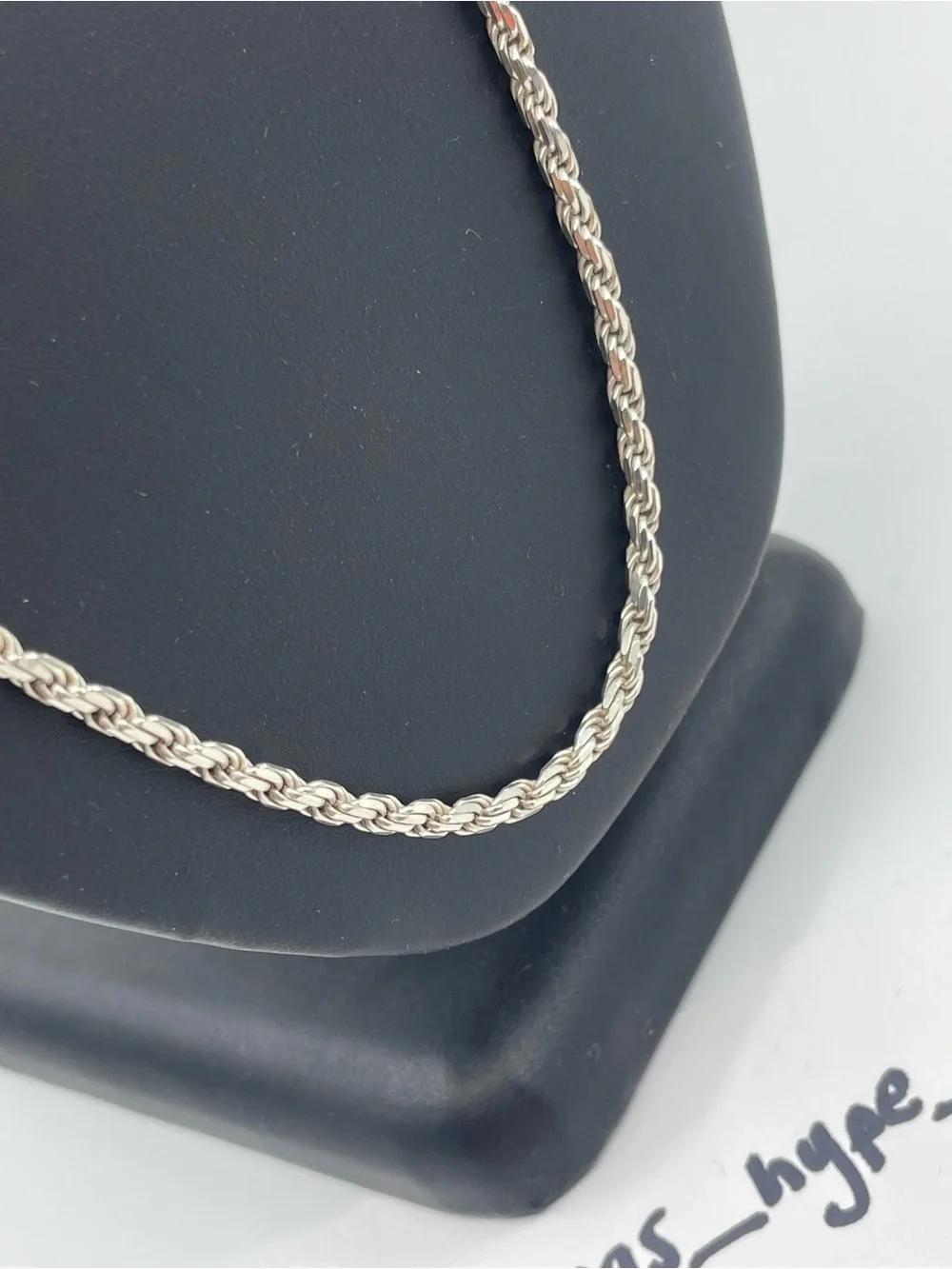 Sterling Silver 3mm Rope Chain Necklace 24” 20.41g .925 Italy Lobster Clasp
